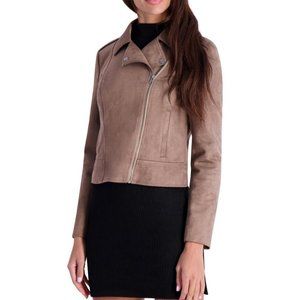 NWT STEVE MADDEN BB DAKOTA BY ASYMMETRIC CROPPED MOTO JACKET - L